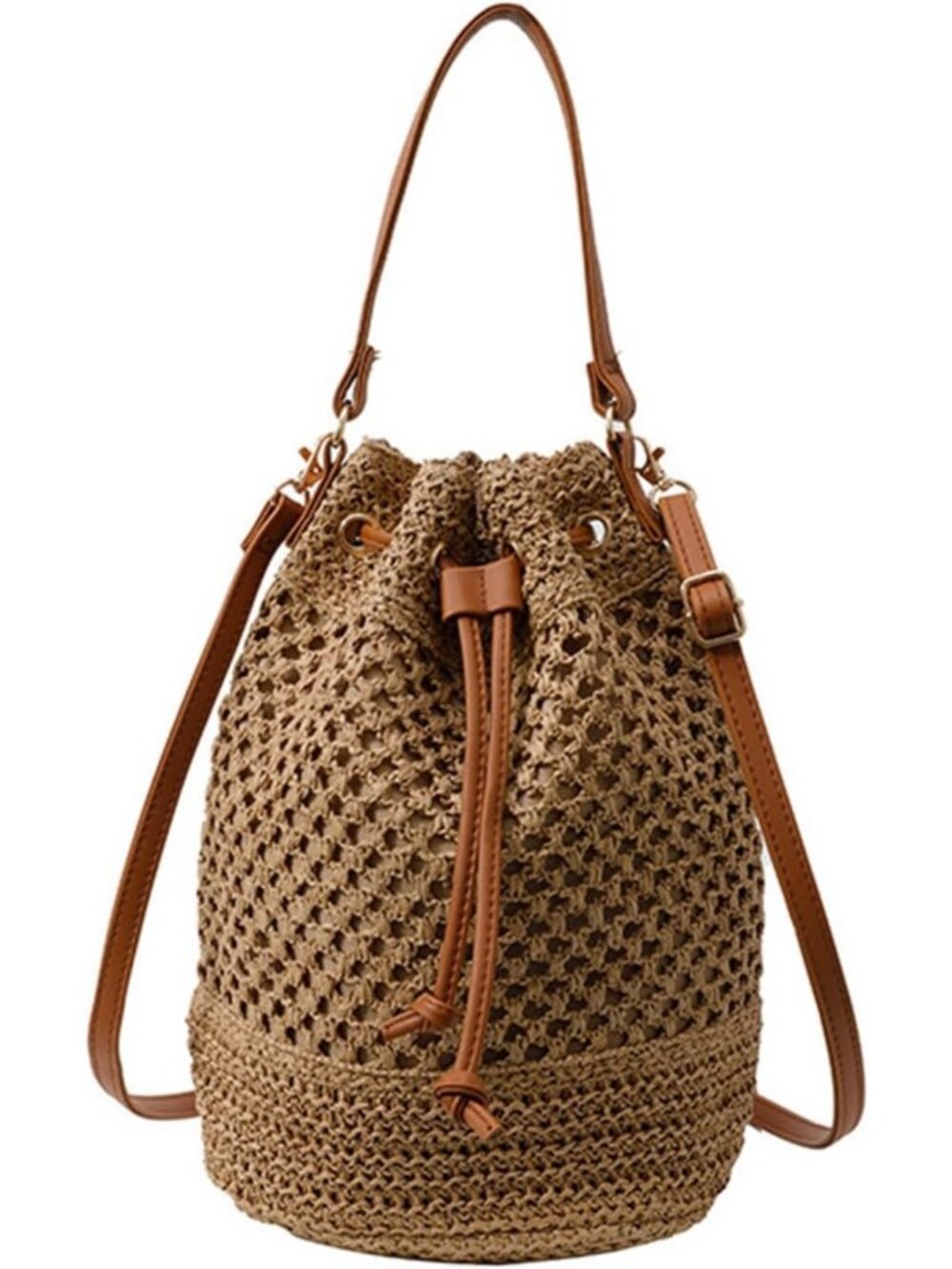 Stylish Straw Bucket Handbag & Purse for Women - Trendy Summer Accessory
